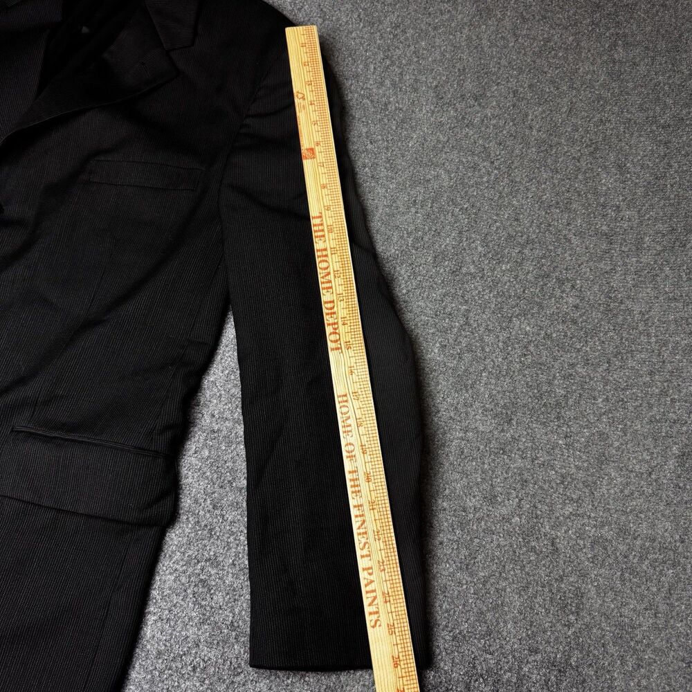 Lauren Ralph Lauren Mens 46T Tall 46L Jacket Blazer Black Striped Made Canada - Picture 11 of 11